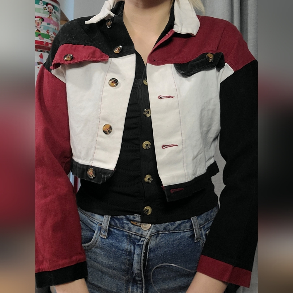 SHEIN two toned crop jacket